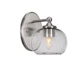 Capri 1 Light Down Glass Wall Sconce 8.25 Inch Tall by Toltec - 5911-8257