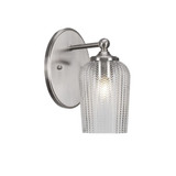 Capri 1 Light Textured Glass Wall Sconce 10.5 Inch Tall by Toltec - 5911-1055