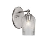 Capri 1 Light Textured Glass Wall Sconce 10.5 Inch Tall by Toltec - 5911-1055