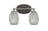 Capri 2 Light Fusion Glass Vanity Light 13.75 Inch Length by Toltec - 5912-101375
