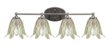 Capri 4 Light Vanilla Glass Vanity Light 32.5 Inch Wide by Toltec - 5914-325925