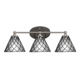 Capri 3 Light Steel Vanity Light 23.5 Inch Length by Toltec - 5913-85235