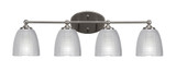 Capri 4 Light Ribbed Glass Vanity Light 30 Inch Wide by Toltec - 5914-3085