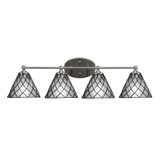 Capri 4 Light Art Glass Vanity Light 31.75 Inch Wide by Toltec - 5914-317585