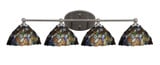 Capri 4 Light Art Glass Vanity Light 32.25 Inch Wide by Toltec - 5914-3225725