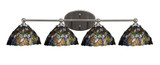 Capri 4 Light Art Glass Vanity Light 32.25 Inch Wide by Toltec - 5914-3225725