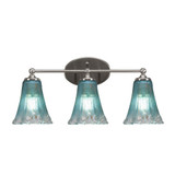 Capri 3 Light Fluted Glass Vanity Light 22.5 Inch Length by Toltec - 5913-975225