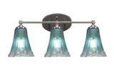 Capri 3 Light Fluted Glass Vanity Light 22.5 Inch Length by Toltec - 5913-975225