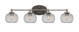 Capri 4 Light Globe Glass Vanity Light 32 Inch Wide by Toltec - 5914-32875
