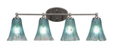 Capri 4 Light Fluted Glass Vanity Light 30.5 Inch Wide by Toltec - 5914-305975
