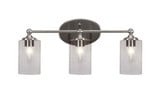 Capri 3 Light Steel Vanity Light 21 Inch Length by Toltec - 5913-97521