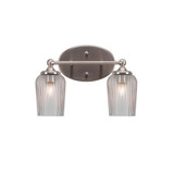 Capri 2 Light Steel Vanity Light 14.75 Inch Length by Toltec - 5912-951475