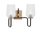 Sandia 2 Light Bath Vanity 12 Inch Tall and 14.75 Inch Length by Toltec - 6222-12-1475