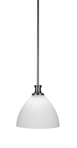 Carina 1 Light Steel Small Stem Hung Pendant 10.75 Inch Wide by Toltec - 76-BN-4631