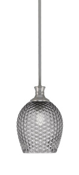 Zola 1 Light Smoke Textured Glass Stem Hung Small Pendant by Toltec - 76-BN-4902