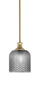 Zola 1 Light Steel Stem Hung Small Pendant 9.75 Inch Tall by Toltec - 76-BN-4912