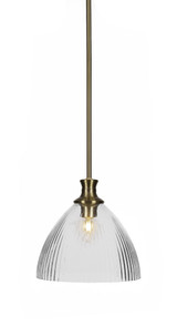 Carina 1 Light Small Stem Hung Pendant 10.75 Inch Wide by Toltec - 76-1075-10-