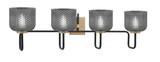 Sandia 4 Light Bath Vanity 9.75 Inch Tall and 37.5 Inch Length by Toltec - 6224-975-375