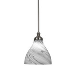 Juno 1 Light Steel Medium Stem Hung Pendant 14 Inch Tall by Toltec - 79-BN-4729