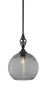 Elegante 1 Light Steel Medium Pendant 16.25 Inch Tall by Toltec - 80-12-1625