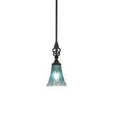 Elegante 1 Light Crystal Glass Mini Pendant 12 Inch Tall by Toltec - 80-55-12