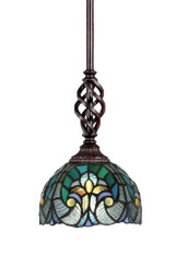 Elegante 1 Light Small Stem Pendant 10 Inch Tall by Toltec - 80-625-10-