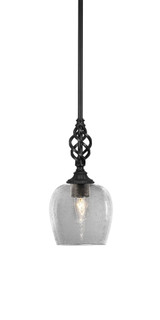Elegante 1 Light Steel Small Pendant 11.5 Inch Tall by Toltec - 80-6-115