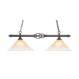 Elegante 2 Light Medium Linear Island Pendant 12 Inch Wide by Toltec - 862-12-95-33