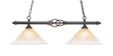 Elegante 2 Light Medium Linear Island Pendant 12 Inch Wide by Toltec - 862-12-95-33