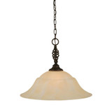 Elegante 1 Light Marble Glass Large Pendant 15.5 Inch Tall by Toltec - 82-20-155-