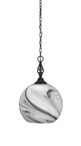 Elegante 1 Light Medium Pendant 19 Inch Tall by Toltec - 82-1175-19
