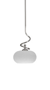 Capri 1 Light Muslin Glass Small Stem Hung Pendant 16.2 Inch Tall by Toltec - 901-BN-214