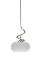 Capri 1 Light Muslin Glass Small Stem Hung Pendant 16.2 Inch Tall by Toltec - 901-BN-214