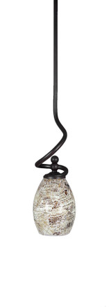 Capri 1 Light Fusion Glass Small Stem Hung Pendant 16.5 Inch Tall by Toltec - 901-7-165-