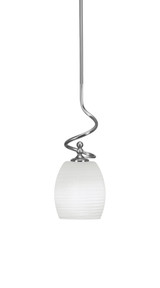 Capri 1 Light Mini Stem Hung Pendant 16.5 Inch Tall by Toltec - 901-BN-615