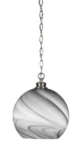 Kimbro 1 Light Medium Chain Hung Pendant 13.75 Inch Tall by Toltec - 91-BN-4369