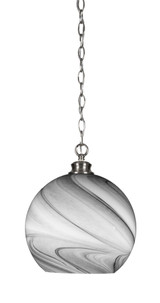Kimbro 1 Light Medium Chain Hung Pendant 13.75 Inch Tall by Toltec - 91-BN-4369