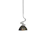 Capri 1 Light Art Glass Small Stem Hung Pendant 14.5 Inch Tall by Toltec - 901-BN-9955