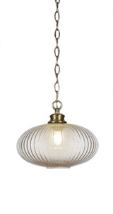 Carina 1 Light Medium Chain Hung Pendant 12 Inch Wide by Toltec - 92-BN-4658