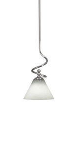 Capri 1 Light Steel Small Stem Hung Pendant 15.25 Inch Tall by Toltec - 901-BN-312
