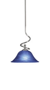 Capri 1 Light Small Stem Hung Pendant 15 Inch Tall by Toltec - 901-BN-435