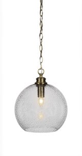 Kimbro 1 Light Medium Chain Hung Pendant 13.5 Inch Tall by Toltec - 91-1175-135-