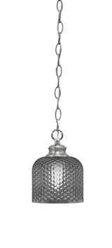 Zola 1 Light Steel Chain Hung Small Pendant by Toltec - 92-6.75-2