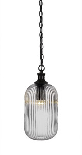 Carina 1 Light Small Chain Hung Pendant 17 Inch Tall by Toltec - 94-825-17-