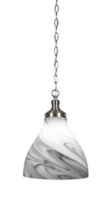 Juno 1 Light Steel Medium Chain Hung Pendant 15.5 Inch Tall by Toltec - 99-BN-4729