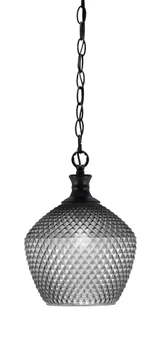 Zola 1 Light Steel Chain Hung Small Pendant 12.5 Inch Tall by Toltec - 96-BN-4922