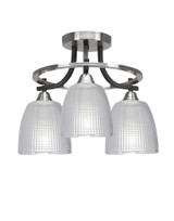 Paramount 3 Light 12 Inch Tall Semi Flush Mount by Toltec - P3_3417_SF12