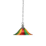 Chain 1 Light Medium Chain Hung Pendant 8.75 Inch Tall by Toltec - 96-BN-764