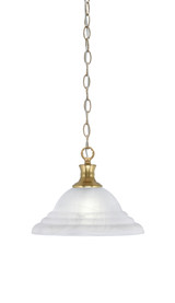 Chain 1 Light Medium Chain Hung Pendant 9.25 Inch Tall by Toltec - 96-BN-5931