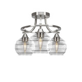 Paramount 3 Light 12.25 Inch Tall Steel Semi Flush Mount by Toltec - P3_3417_SF1225